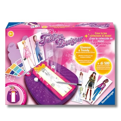 Offerta a tempo: Ravensburger - Fashion Designer | Gira La Moda Gioco Bambina | Regalo Bambina 6 Anni o Più | Tavolo Luminoso Bambini | Modern Art Gioco Da Tavolo | Più di 500 disegni — 42% da 29,95 € a 17,48 €