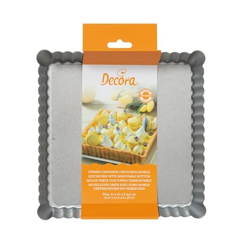 Oferta limitada: DECORA, 0070025 Molde para Tarta de 21 x 21 x 3,5 cm de altura, con Fondo Móvil de Acero Antiadherente, Cuadrado, Facilita el Desmoldado de los Pasteles, Diseño Profesional de 15.33 EUR a 15.33 EUR (ahorro 6%)