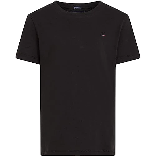 Offerta a tempo: Tommy Hilfiger Bambino T-Shirt Maniche Corte Scollo Rotondo, Nero (Meteorite), 14 Anni - 56% da 24.90 € a 11.00 €