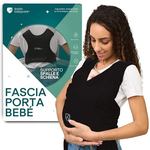 Limited-time offer: Koala Babycare Baby Sling Easy to Wear - Certified Ergonomic Support - Multi-Purpose Stretchy Baby Carrier Suitable up to 9 kg - Baby Wrap Carrier for Newborn - Black - Registered Design from 39.99 £ to 39.99 £ (save 0.00%)