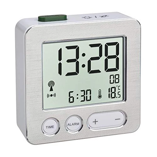 Zeitlich begrenztes Angebot: TFA Dostmann 60.2545.54 Digitaler Funk-Wecker, Kunststoff, weiß/Silber, L 66 x B 22 x H 68 mm von 14.79 € auf 10.64 € (28% Rabatt)