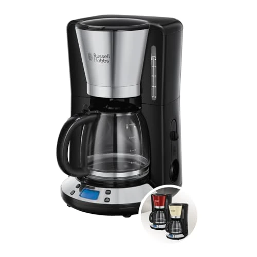 Zeitlich begrenztes Angebot: Russell Hobbs Kaffeemaschine [Digitaler Timer, Brausekopf für optimale Extraktion&Aroma] Victory Edelstahl hochglanz-poliert (1–10 Tassen, 1,25l Glaskanne, 1100W) Filterkaffeemaschine 24030-56 von 47.99 € auf 44.99 € (6% Rabat