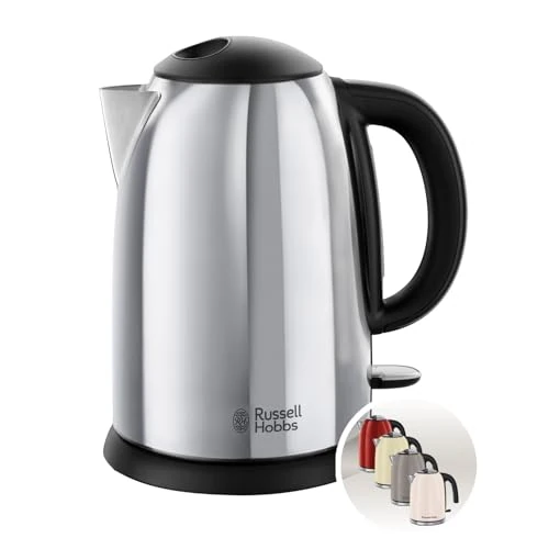 Russell Hobbs Victory 1.7L 2400W Electric Water Boiler, Black, Stainless Steel