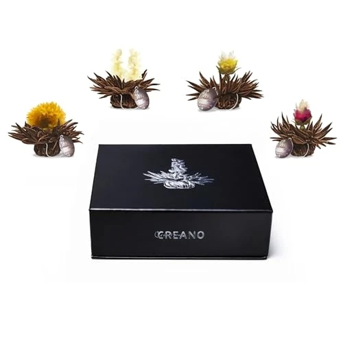 Offre limitee: Creano Coffret Cadeau avec Fleurs de Thé Thélini dans Une Boîte Magnétique - Thé Noir - 6 Fleurs avec 4 Sortes Différentes de 15.90 EUR a 13.51 EUR (economie 15%)