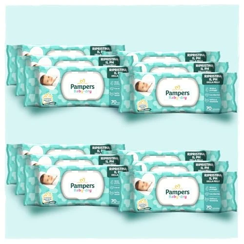 Pampers Baby Dry Wipes 840 Units (12 Packs) - Soap Free, Alcohol Free Wipes - Sanitizing System - Restore Skin Natural pH