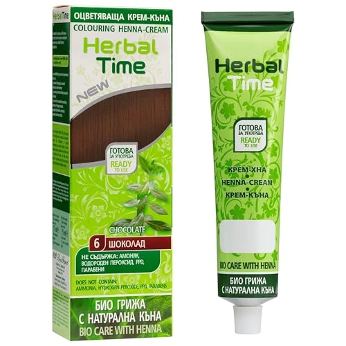 Oferta limitowana: Herbal Time Krem do farbowania włosów z ekstraktem z henny i pokrzywy - czekolada 6, bez amoniaku, siarczanów, bez parabenów z 45.00 zł na 45.00 zł (oszczędź 0.00%)