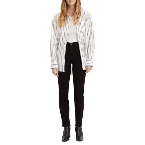 Levi's 724 High Rise Straight, Vaqueros Mujer, Night Is Black, 25W / 32L