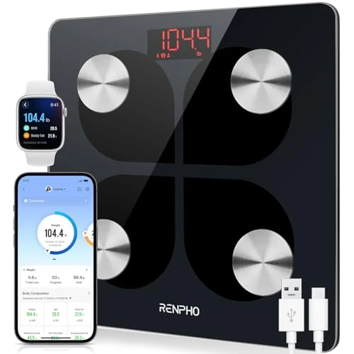 Zeitlich begrenztes Angebot: RENPHO Körperfettwaage, Bluetooth Personenwaage USB, 13 Werte von 42.99 € auf 31.99 € (26% Rabatt)