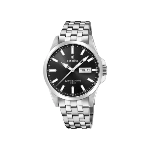 Zeitlich begrenztes Angebot: Festina Herren Uhr Analog aus Edelstahl 316L Silber - Quarzwerk - Kalender - Mineralglas mit hoher Widerstandsfähigkeit - Wasserdicht bis 10 ATM F20357/4 von 99.00 € auf 89.78 € (9% Rabatt)