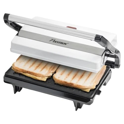 Bestron Panini Grill, 700.0 watts, Grill Style, 1.25 kg, White