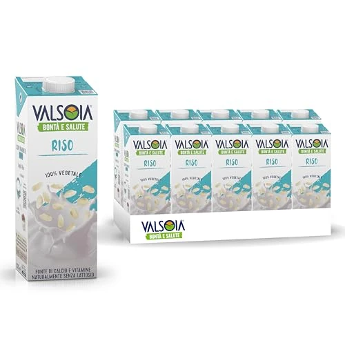 Offerta a tempo: Bevanda Riso Drink, Box da 10 Tetra Brik Asettico da 1000 ml, Vegetale, Senza Lattosio e Glutine, con Calcio e Vitamine, Ideale anche per Vegani, Vegetariani e Celiaci - 40% da 22.99 € a 13.79 €