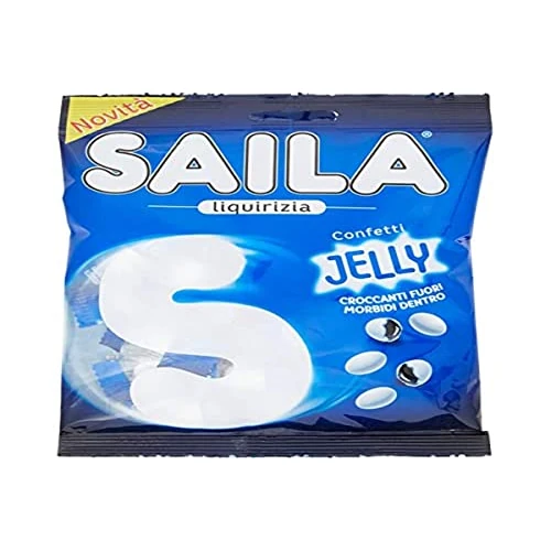 Saila Jelly - Confetti Liquirizia Italiana, Croccanti Fuori e Morbidi Dentro, Senza Glutine - 75 gr