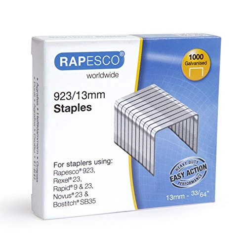 Limited offer: Rapesco 1484 923/13 mm Galvanised Staples, Type 23, Box of 1000 from 6.50 EUR to 2.64 EUR (save 59%)