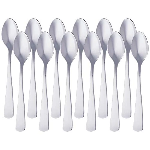 Limited-time offer: Amazon Basics Stainless Steel Coffee Spoon with Square Edge, 14.2 cm, Pack of 12, Silver from 7.99 GBP to 6.79 GBP (save 15%)
