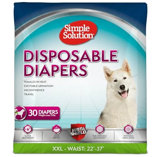 Limited-time offer: Simple Solution True Fit Disposable Dog Diapers for Female Dogs - Super Absorbent with Wetness Indicator - XXL (Waist 22-37in) - 30 Count from 20.23 £ to 20.23 £ (save 0.00%)