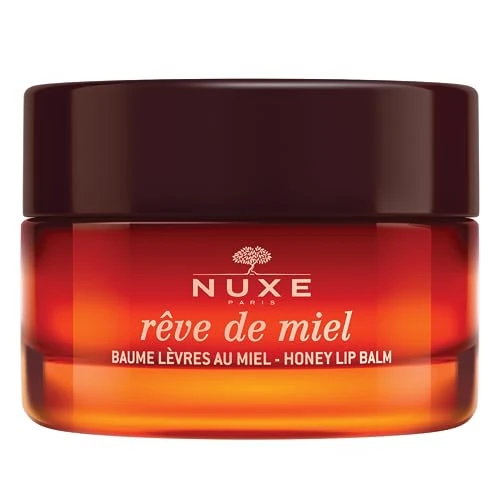 Nuxe Rêve de Miel Honey Lip Balm 15ml, Repairing Lip Balm, Nourishes & Softens Very Dry Lips, With Honey & Beehive Ingredients, Daily or Overnight Use, Vegan Formula