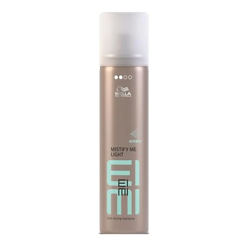 Offerta a tempo: Wella Professionals EIMI Mistify Me Light, Lacca Spray Tenuta Morbida, Spray Modellante Leggero, Tenuta fino a 24 ore, Protegge da Umidità, Calore, Raggi UV, Per Tutti i Tipi di Capelli, 75ml - 51% da 6.90 € a 3.39 €