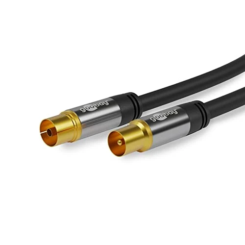 Limited-time offer: Goobay 70367 TV Antenna Cable Coaxial Female to Coax Male 4x Shielded 135 dB Gold-Plated Black (2.0 m) from 11.17 £ to 11.17 £ (save 0.00%)