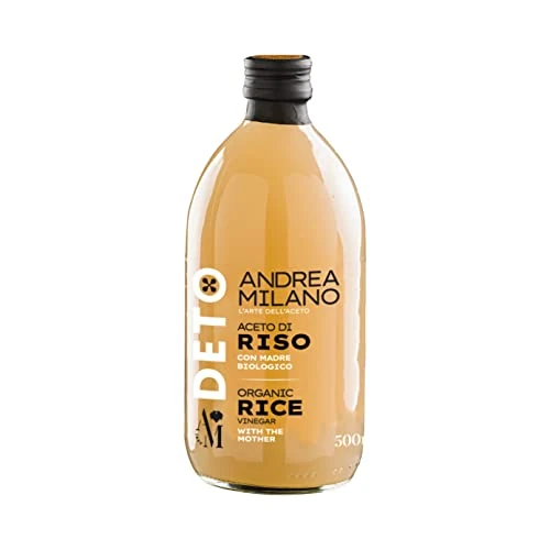 Offerta a tempo: Deto Andrea Milano, Aceto di Riso Biologico con Madre, Non Filtrato e Non Pastorizzato, Ideale per la Preparazione di Sushi e per la Marinatura del Pesce, Leggero e Delicato, Made in Italy, 500 ml - 0.00% da 6.99 € a 6.99 €