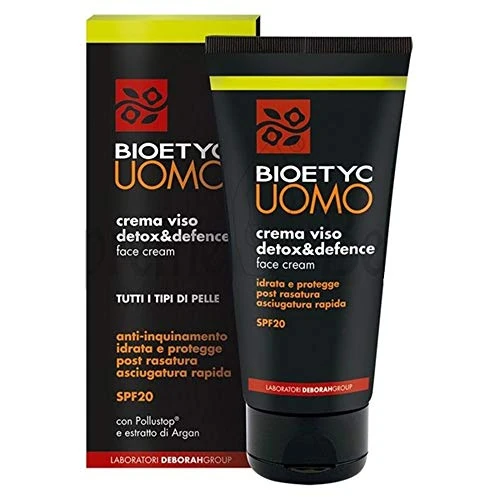 BioEtyc Crema Viso Uomo BIOETYC Maxi 200g con Aloe Vera Naturale - 50ml - Formula DETOX