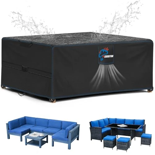 Offerta a tempo: SIRUITON Copertura per mobili da giardino,250x250x90cm,con aperture di ventilazione,impermeabile,antivento,resistente ai raggi UV,antistrappo,520D Oxford,copertura per(250x250x90cm) - 0.00% da 40.76 € a 40.76 €