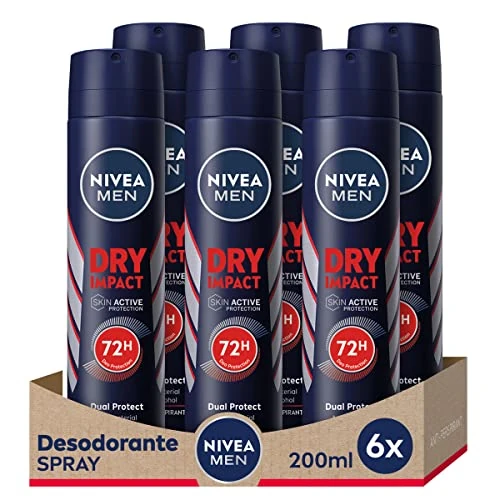 Nivea Men Nivea Spray Dry Impact Men – 200 ml – Pack of 6