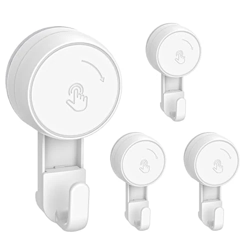 Oferta limitada: Ulinek 4 Pieza Gancho Ventosa Baño Sin Agujero Colgador Ventosa Fuerte 5KG | Toallero Ventosa Reutilizables, Perchero Ventosa Resistentes para Colgar Toallas Ducha Baño Pared Puerta Cocina, Blanco de 17.99 € a 17.99 € (ahorro 0.00%)
