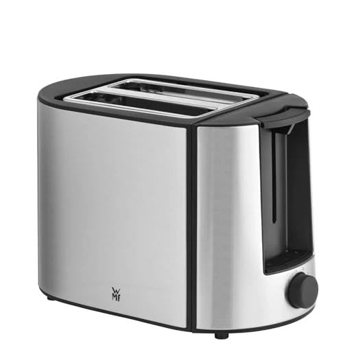 WMF Bueno Pro Tostapane a 2 fette, doppia fessura in acciaio inox con inserto per panini, 2 fette, 6 livelli di doratura, 870 W, acciaio inox opaco