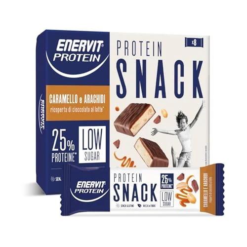 Offerta a tempo: Enervit Protein - 8 Snack Proteici con Arachidi e Caramello — 52% da 10,54 € a 5,10 €