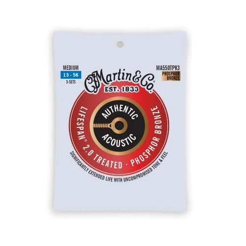 Limited-time offer: Martin 41Y18MA550TPK3 Authentic Acoustic - LifeSpan 2.0 - Phosphor Bronze 3 Pack Medium ( 13-56 ) from 44.99 £ to 35.75 £ (save 21%)