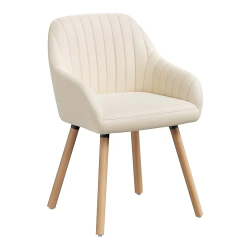 Oferta limitada: WOLTU Sillas de Comedor,Terciopelo,Blanco Crema | Respaldo Mediano, cojín Alta Elasticidad, Estructura de Madera, adecuado para salón y Dormitorio de 84.99 € a 84.99 € (ahorro 0.00%)