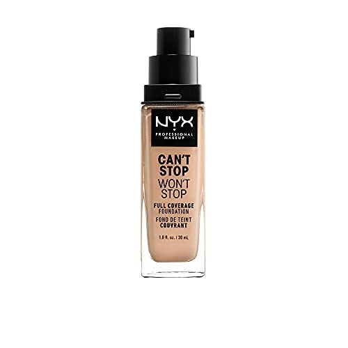 Offerta a tempo: NYX Professional Makeup Fondotinta, Can't Stop Won't Stop Full Coverage Foundation, Lunga tenuta, Waterproof, Finish Matte, Tonalità: Natural - 36% da 17.90 € a 11.48 €