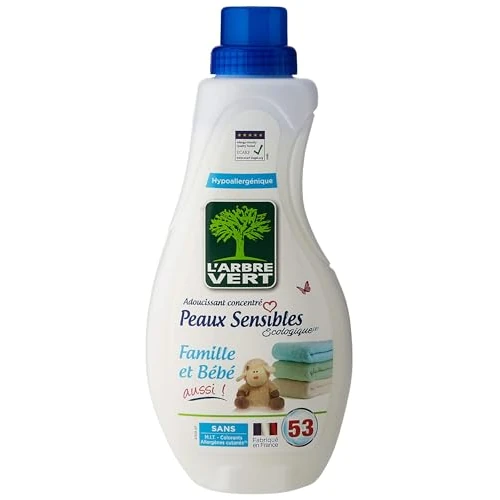 L'arbre vert Fabric Softener for Sensitive Skin for Family/Baby as Well as 53 Washes 800 ml