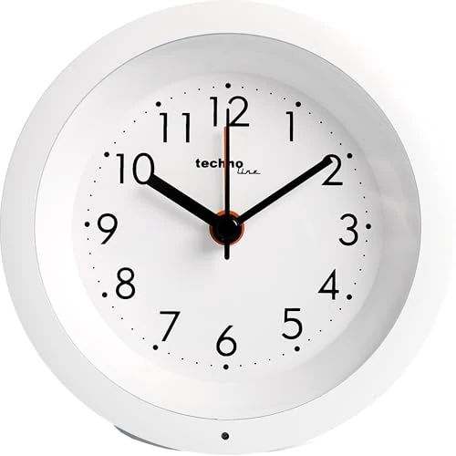 Oferta limitada: Technoline Despertador de Cuarzo luz Nocturna automática, segundero silencioso, Base Antideslizante, Color Blanco, 113 x 35 x 113 mm de 19.99 € a 19.99 € (ahorro 0.00%)
