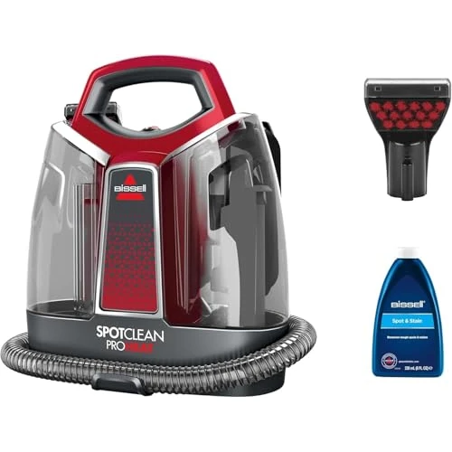 BISSELL SpotClean ProHeat, Aspiradora de Agua Tapiceria, Lava Aspiradora con Tecnología HeatWave, Limpiador de Liquidos para Alfombras, Tapiceria, Sofa, Autos y Más, Motor Potente de 330W, 36988