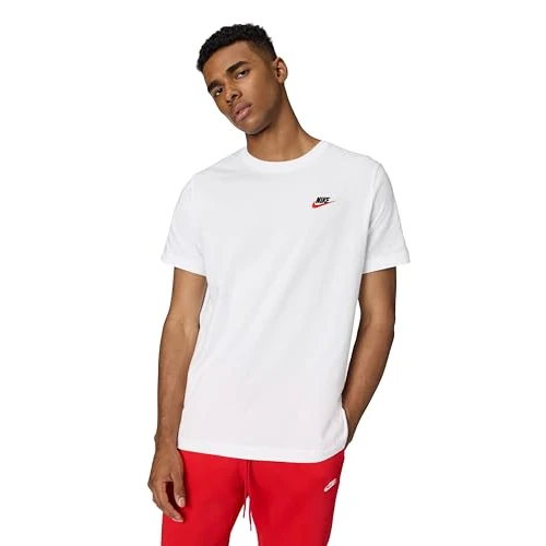 Oferta limitada: Nike M NSW CLUB TEE T-shirt, Hombre, white/black/university red, XS de 26.99 EUR a 26.99 EUR (ahorro 0%)