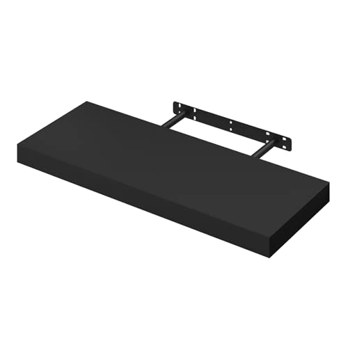 Offerta a tempo: WOLTU Mensola da Muro Rettangolare Scaffale Libreria a Parete Decorazione per Cameretta Ufficio Porta CD/Dvd in Legno Nero 60cm RG9319sz-b - 23% da 23.99 € a 18.51 €