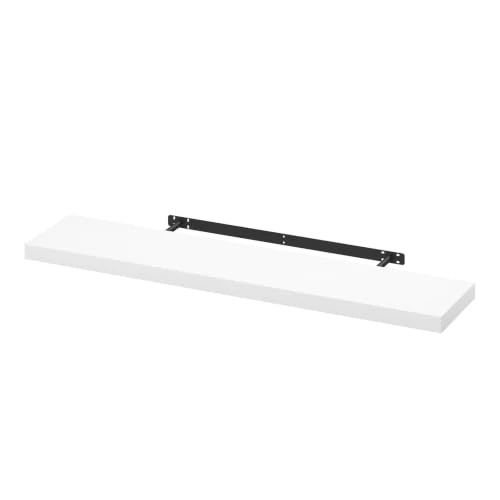 Offerta a tempo: WOLTU Mensola da Muro Rettangolare Scaffale Libreria a Parete Decorazione per Cameretta Ufficio Porta CD/Dvd in Legno Bianco 100cm RG9317ws-b - 0.00% da 32.99 € a 32.99 €