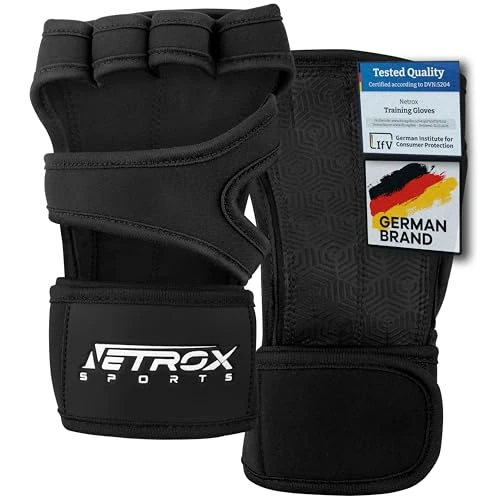 Zeitlich begrenztes Angebot: Netrox Sports Trainingshandschuhe mit Handgelenkbandage | Für Krafttraining und Kraftsport, Fitness Handschuhe Gym mit Handgelenkschutz für Herren & Damen, Sport Training von 29.89 € auf 22.89 € (23% Rabatt)