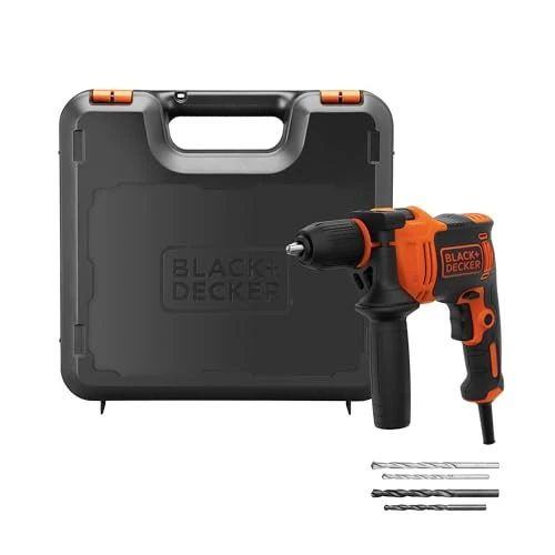 Begrenztes Angebot: BLACK+DECKER 710W 1-Gang Schlagbohrmaschine (13mm Schnellspannbohrfutter, konstanter Rechts-/Linkslauf, Griffgummierung, Zweihandgriff, inkl. 2x HSS Bohrer, 2x Steinbohrer, im Koffer) BEH710K-QS von 37.05 EUR auf 37.05 EUR (Rabatt 0%)