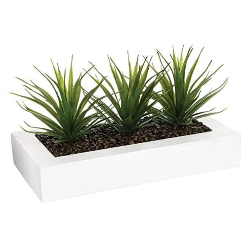 ATMOSPHERA CREATEUR D'INTERIEUR - Centro tavola Keiko 3 aloe vera artificiale bianca H17cm