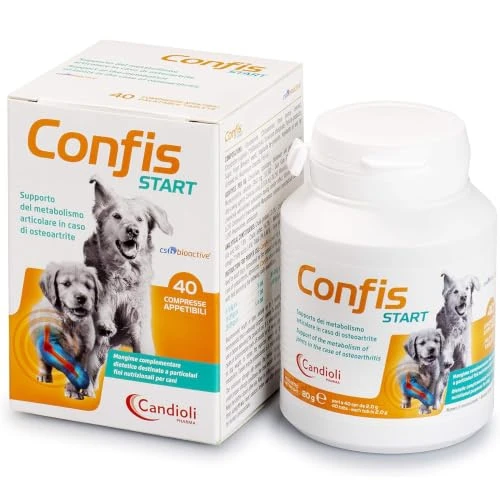 Oferta limitada: Candioli Confis Start - Soporte del metabolismo Articular en Caso de osteoartritis para Perros Adultos y Cachorros, Bote de 40 Comprimidos, 80 g de 34.90 € a 34.90 € (ahorro 0.00%)