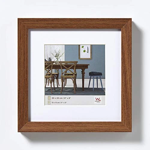 Offerta a tempo: walther design Rovere Scuro 20 x 20 cm con passe-partout, Cornice in Legno Fiorito EF220P - 38% da 17.79 € a 10.99 €