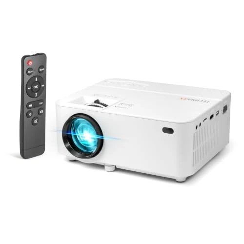 Offerta a tempo: Technaxx Mini Proiettore LED 1800 Lumen, Multimediale 32–176 Pollici, HDMI USB VGA AV MicroSD, Mini Proiettore Portatile per Home Cinema, Smartphone, PC & Console, LED 40.000 Ore – TX-113 - 26% da 94.12 € a 69.98 €