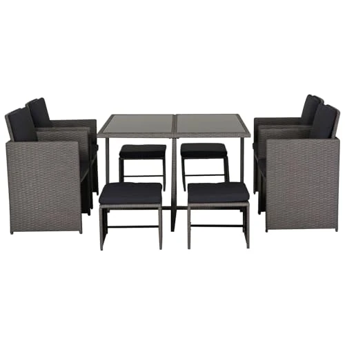 Offerta a tempo: Outsunny Set Mobili da Giardino Esterno Tavolo con 4 Sedie 9pz Grigio - 0.00% da 317.95 € a 317.95 €