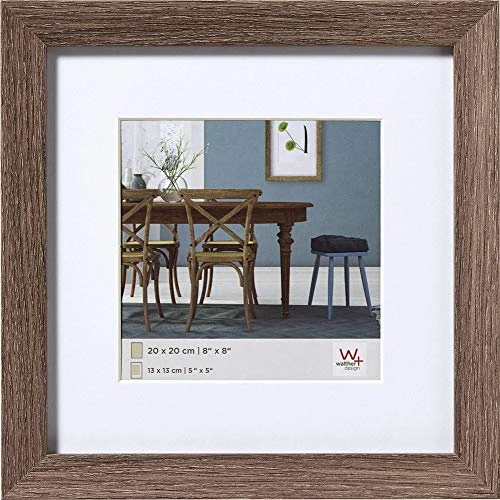 Offerta a tempo: walther design Noce 20 x 20 cm con passe-partout, Cornice in Legno Fiorito EF220N - 48% da 16.31 € a 8.49 €