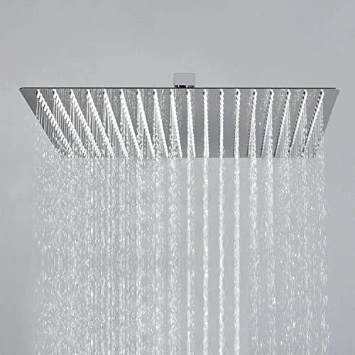 JOHO Soffione Doccia da Parete in Acciaio Inox 304 con Ugelli Antiicalcare (40x40 cm quadrato)