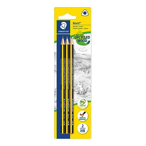 Offre limitée : Crayon STAEDTLER Noris 183 HB – lot de 3, triangulaire | Crayon ergonomique pour enfants en bois certifié PEFC, résistant à la casse et antidérapant – Réf. 183-HBBK3 de 2.99 € à 2.99 € (0.00% de remise)