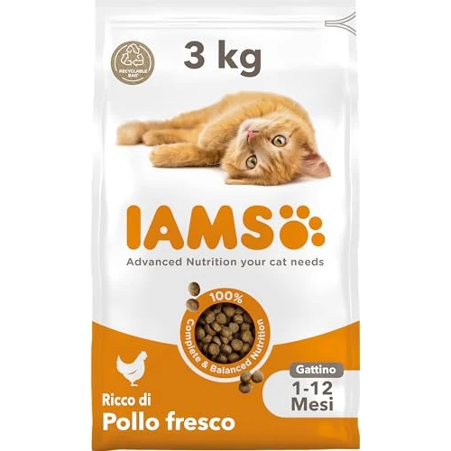 Limited-time offer: IAMS for Vitality Dry Kitten Food with Fresh Chicken, 3 kg, Packaging may vary from 17.64 £ to 11.79 £ (save 33%)