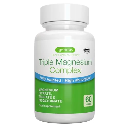 Offre limitée : Complexe Triple de Magnésium à Haute Absorption, Bisglycinate, Citrate & Taurate, Sans Additifs Indésirables & Vegan, Magnésium Chélaté & Entièrement Réagi, 30 portions – par Igennus de 17.97 EUR à 15.99 EUR (remise 11%)
